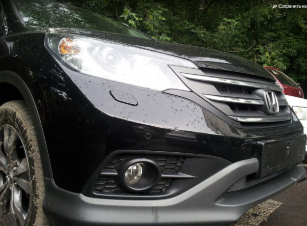 Защита радиатора "Standart" Honda CR-V 2.0 (2012-2015) чёрная купить недорого с доставкой в Санкт-Петербург