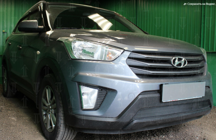 Защита радиатора "Standart" Hyundai Creta чёрная купить недорого с доставкой в Санкт-Петербург