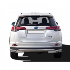 Защита заднего бампера «Уголки двойные» (d51/40) для Toyota RAV4 рестайлинг, (2015-н.в.)(Окрашенное)
