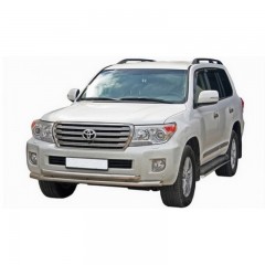Защита переднего бампера «Труба двойная» (d63,5) для Toyota Land Cruiser 200 рестайлинг, (2012-2015)(Окрашенное)