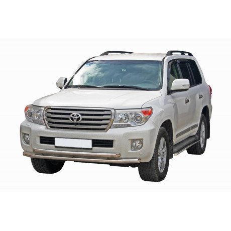 Защита порогов «Труба» (d40) для Toyota Land Cruiser 200 (2013-2015)(Нерж. Сталь) купить недорого с доставкой в Санкт-Петербург