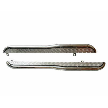 Защита порогов с алюминиевым листом с перегибом для B@3 2123 "Chevrolet Niv@"(Нерж. Сталь) купить недорого с доставкой в Санкт-Петербург