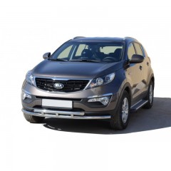 Защита переднего бампера «Труба двойная» (d51) для KIA Sportage (2010-2015)(Окрашенное)