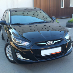 Накладки (реснички) на передние фары &quot;Снайпер&quot; для Hyundai Solaris