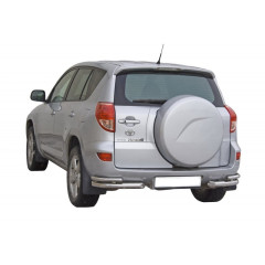 Защита заднего бампера «Уголки двойные» (d76) для Toyota RAV4 (2006-2012)(Нерж. Сталь)