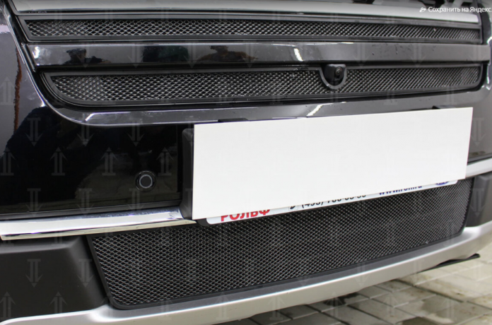 Защита радиатора "Standart" Ford Explorer рестайлинг-2 (2018-2019) верх, чёрная купить недорого с доставкой в Санкт-Петербург