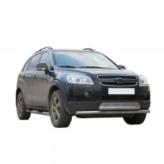 Защита порогов «Труба с проступью» (d76) для Chevrolet Captiva (2006-2013)(Окрашенное)