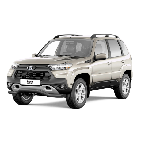 Защита переднего бампера d63мм "Волна" ШАГРЕНЬ (ППК) L@DA Niv@ Travel (2021-н.в.) купить недорого с доставкой в Санкт-Петербург