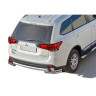 Защита заднего бампера «Уголки двойные» (d63,5) для Mitsubishi Outlander (2015-н.в.)(Нерж. Сталь) купить недорого с доставкой в Санкт-Петербург
