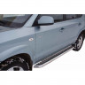 Защита порогов с алюминиевым листом (d63,5) для Hyundai Tucson (2004-2010)(Окрашенное) купить недорого с доставкой в Санкт-Петербург