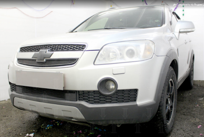 Защита радиатора "Standart" Chevrolet Captiva (2006-2011) низ, чёрная купить недорого с доставкой в Санкт-Петербург