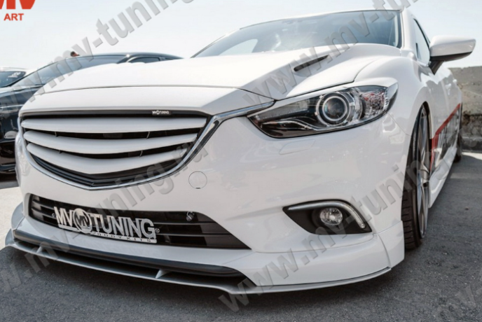 Сплиттер переднего бампера под клыки № 1 "SkyActivSport" для Mazda 6 (2013-н.в.) купить недорого с доставкой в Санкт-Петербург