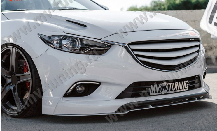 Сплиттер переднего бампера под клыки № 1 "SkyActivSport" для Mazda 6 (2013-н.в.) купить недорого с доставкой в Санкт-Петербург
