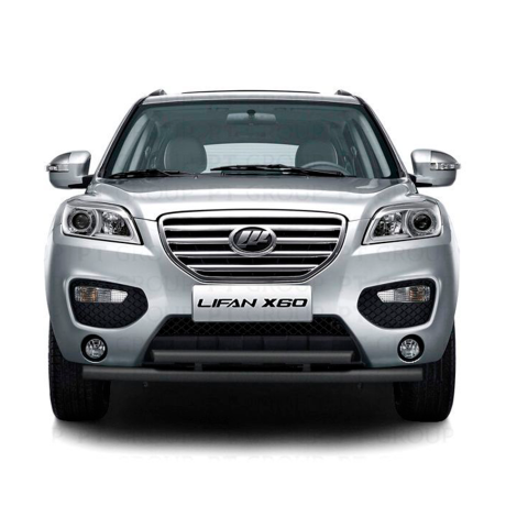 Защита переднего бампера двойная d63/51мм ШАГРЕНЬ (ППК) LIFAN X60 (2012-2016 г.в.) купить недорого с доставкой в Санкт-Петербург