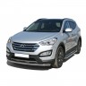 Защита порогов с алюминиевым листом (d63,5) для Hyundai Santa Fe (2012-2016)(Окрашенное) купить недорого с доставкой в Санкт-Петербург