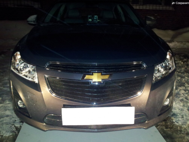 Защита радиатора "Standart" Chevrolet Cruze (2012-2015) верх, чёрная купить недорого с доставкой в Санкт-Петербург
