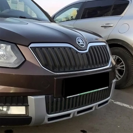 Зимний экран нижний, (текстурный пластик) для Skoda Yeti Outdoor (2013-2018) купить недорого с доставкой в Санкт-Петербург