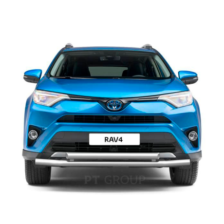 Защита переднего бампера двойная d63/63мм (НПС) Toyota RAV4 (2013-2018 г.в.) купить недорого с доставкой в Санкт-Петербург