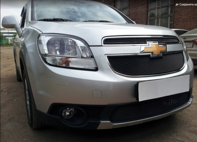 Защита радиатора "Standart" Chevrolet Orlando (2009-2015) верх, чёрная купить недорого с доставкой в Санкт-Петербург