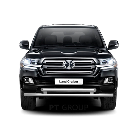 Защита переднего бампера двойная d63/63мм (НПС) Toyota Land Cruiser 200 (2014-н.в.) купить недорого с доставкой в Санкт-Петербург
