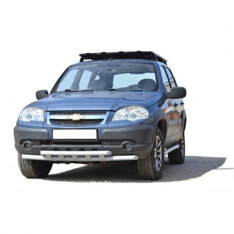 Защита переднего бампера "Труба двойная" для B@3 2123 "Chevrolet Niv@" RS купить недорого с доставкой в Санкт-Петербург