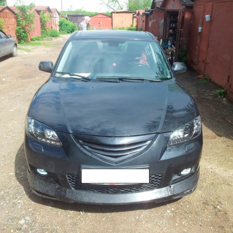 Решетка радиатора "Двойная полоска" для Mazda 3 седан, рестайлинг (2006-2009) купить недорого с доставкой в Санкт-Петербург