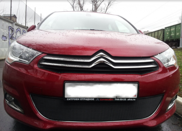 Защита радиатора "Standart" Citroen C4 (2010-2015) чёрная купить недорого с доставкой в Санкт-Петербург