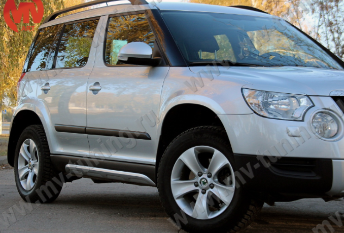 Накладки на пороги для Skoda Yeti (2009-2018)(на City не подходит) купить недорого с доставкой в Санкт-Петербург