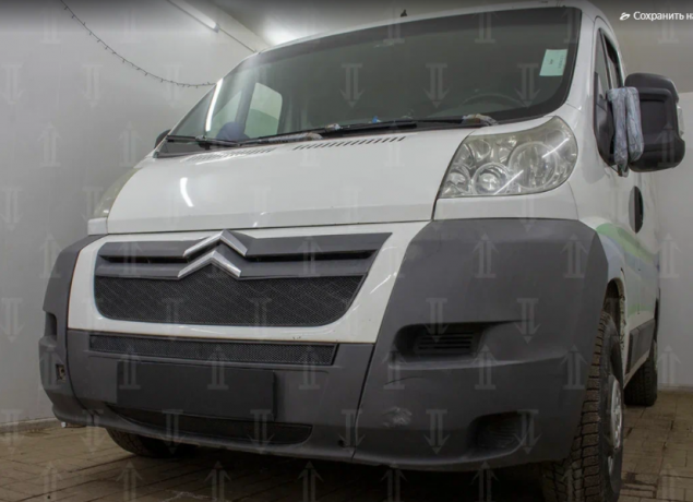 Защита радиатора "Standart" Citroen Jumper (2006-2014) верх, чёрная купить недорого с доставкой в Санкт-Петербург