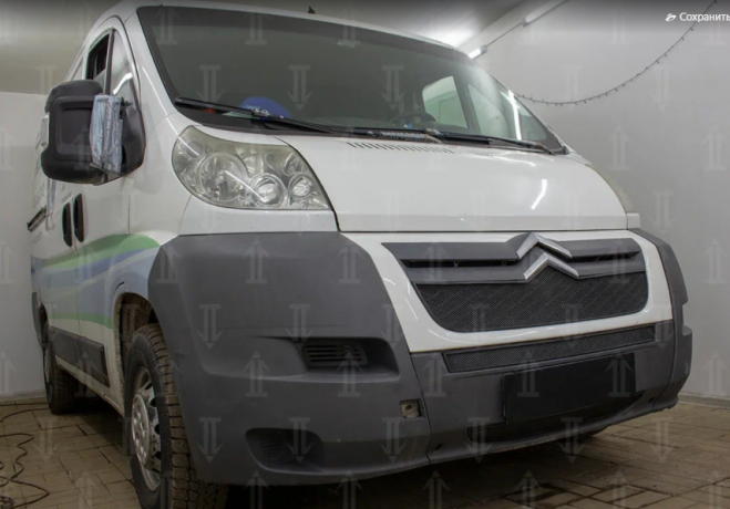 Защита радиатора "Standart" Citroen Jumper (2006-2014) верх, чёрная купить недорого с доставкой в Санкт-Петербург