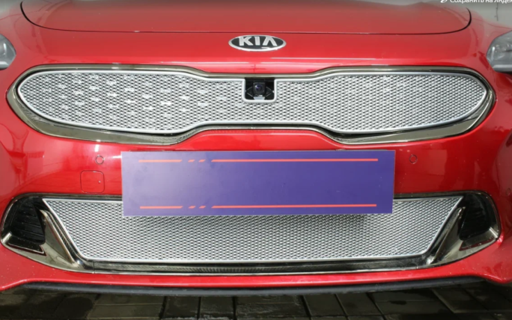 Защита радиатора "PREMIUM" Kia Stinger (2017-н.в.) низ, хром купить недорого с доставкой в Санкт-Петербург