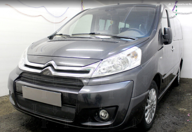 Защита радиатора "Standart" Citroen Jumpy рестайлинг (2012-2017) верх, чёрная купить недорого с доставкой в Санкт-Петербург