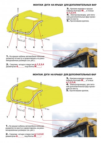 Дуга на крышу для дополнительных фар DAF FT XF105.510-560 (2008-2013)(Окрашенное) купить недорого с доставкой в Санкт-Петербург
