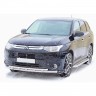 Защита переднего бампера «Труба двойная» (d63,5) для Mitsubishi Outlander (2014-2016)(Окрашенное) купить недорого с доставкой в Санкт-Петербург