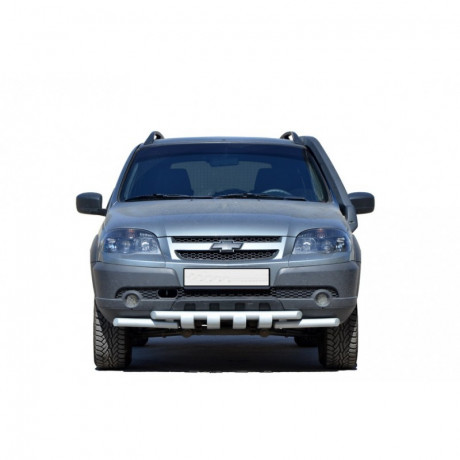 Кенгурин «Труба двойная ЛЮКС» (d51) для B@3 2123 "Chevrolet Niv@" RS купить недорого с доставкой в Санкт-Петербург