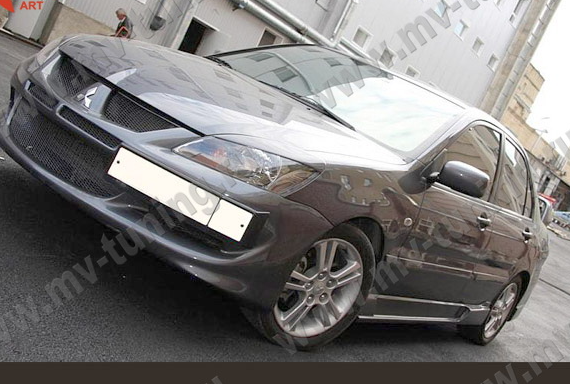 Крепление гос. номера в стиле "EVO" (текстурный пластик) для Mitsubishi Lancer IX (2003-2009) купить недорого с доставкой в Санкт-Петербург