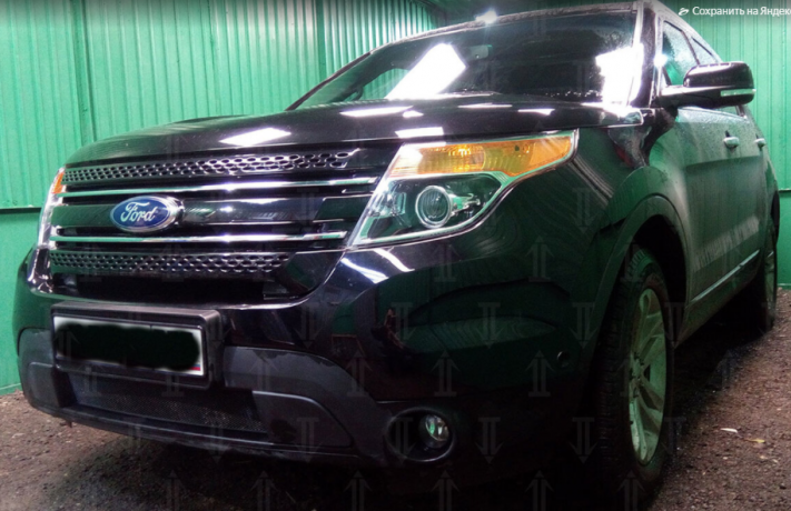 Защита радиатора "Standart" Ford Explorer (2010-2016) чёрная купить недорого с доставкой в Санкт-Петербург
