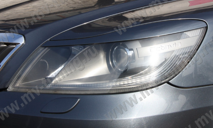 Накладки на фары (реснички) для Skoda Octavia II FL (2008-2013) купить недорого с доставкой в Санкт-Петербург