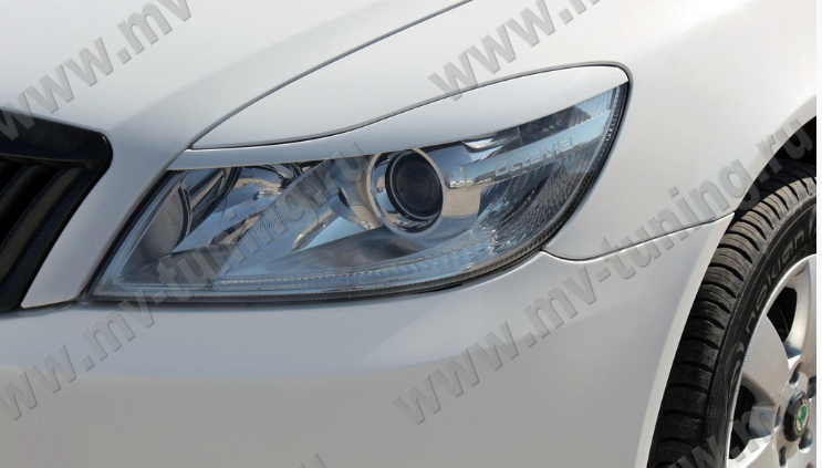 Накладки на фары (реснички) для Skoda Octavia II FL (2008-2013) купить недорого с доставкой в Санкт-Петербург