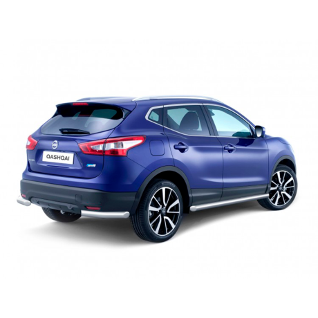 Защита заднего бампера угловая d63мм (НПС) Nissan Qashqai (2014-2016 г.в.) купить недорого с доставкой в Санкт-Петербург