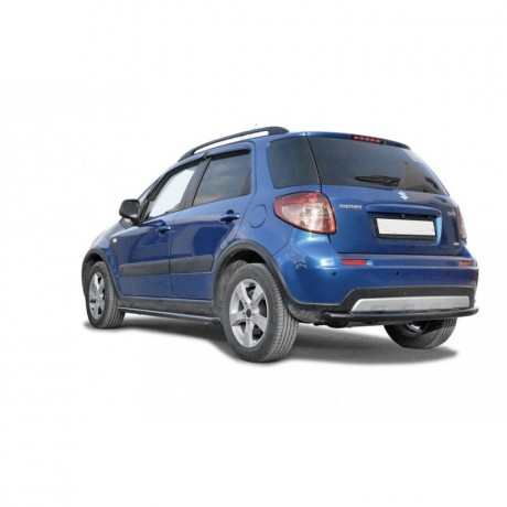 Защита заднего бампера «Труба» (d76) для Suzuki SX4 Classic рестайлинг (2009-2014)(Окрашенное) купить недорого с доставкой в Санкт-Петербург