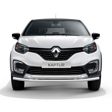 Защита переднего бампера двойная d63/63мм (НПС) RENAULT Kaptur (2016-н.в.) купить недорого с доставкой в Санкт-Петербург
