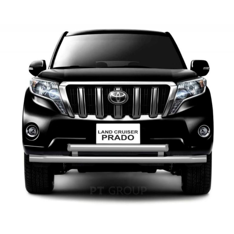 Защита переднего бампера двойная d63/63мм (НПС) Toyota Land Cruiser Prado 150 (2013-2016 г.в.) купить недорого с доставкой в Санкт-Петербург