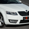 Вставки переднего бампера в стиле "RS" для Skoda Octavia III A7 (2013-2016) купить недорого с доставкой в Санкт-Петербург