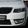 Вставки переднего бампера в стиле "RS" для Skoda Octavia III A7 (2013-2016) купить недорого с доставкой в Санкт-Петербург