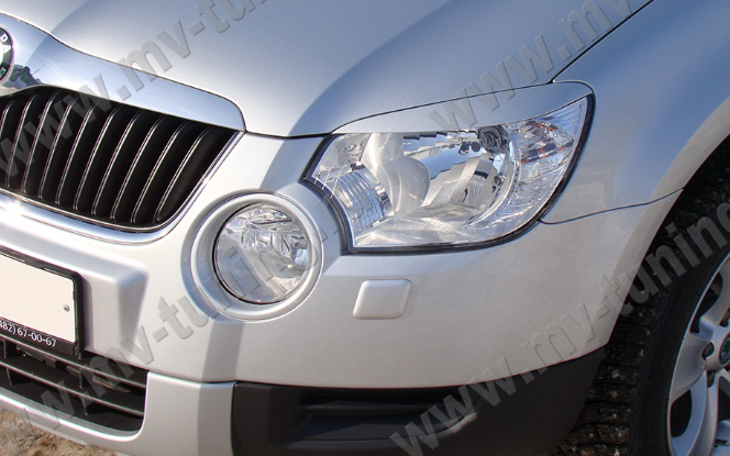 Накладки на фары (реснички) для Skoda Yeti (2009-2012) купить недорого с доставкой в Санкт-Петербург