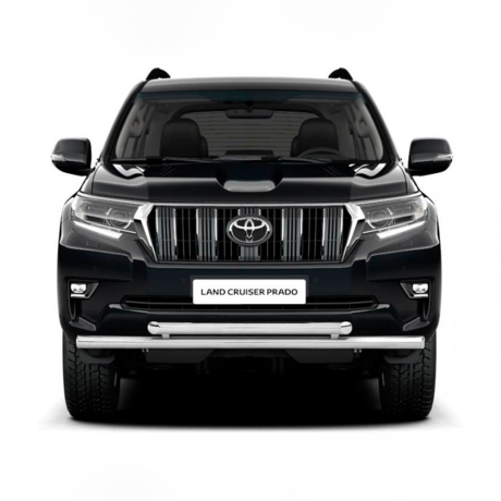 Защита переднего бампера двойная d63/63мм (НПС) TOYOTA LAND CRUISER PRADO 150 (2017-н.в.) купить недорого с доставкой в Санкт-Петербург