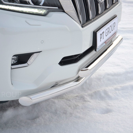 Защита переднего бампера двойная d63/63мм (НПС) TOYOTA LAND CRUISER PRADO 150 (2017-н.в.) купить недорого с доставкой в Санкт-Петербург