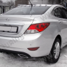 Диффузор заднего бампера var №2 (текстурный пластик) для Hyundai Solaris (2010-2013) купить недорого с доставкой в Санкт-Петербург