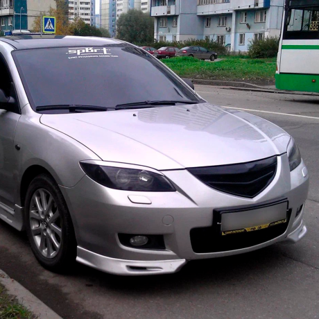 Накладки на фары (реснички) Короткие Mazda 3, седан (2003-2009) купить недорого с доставкой в Санкт-Петербург